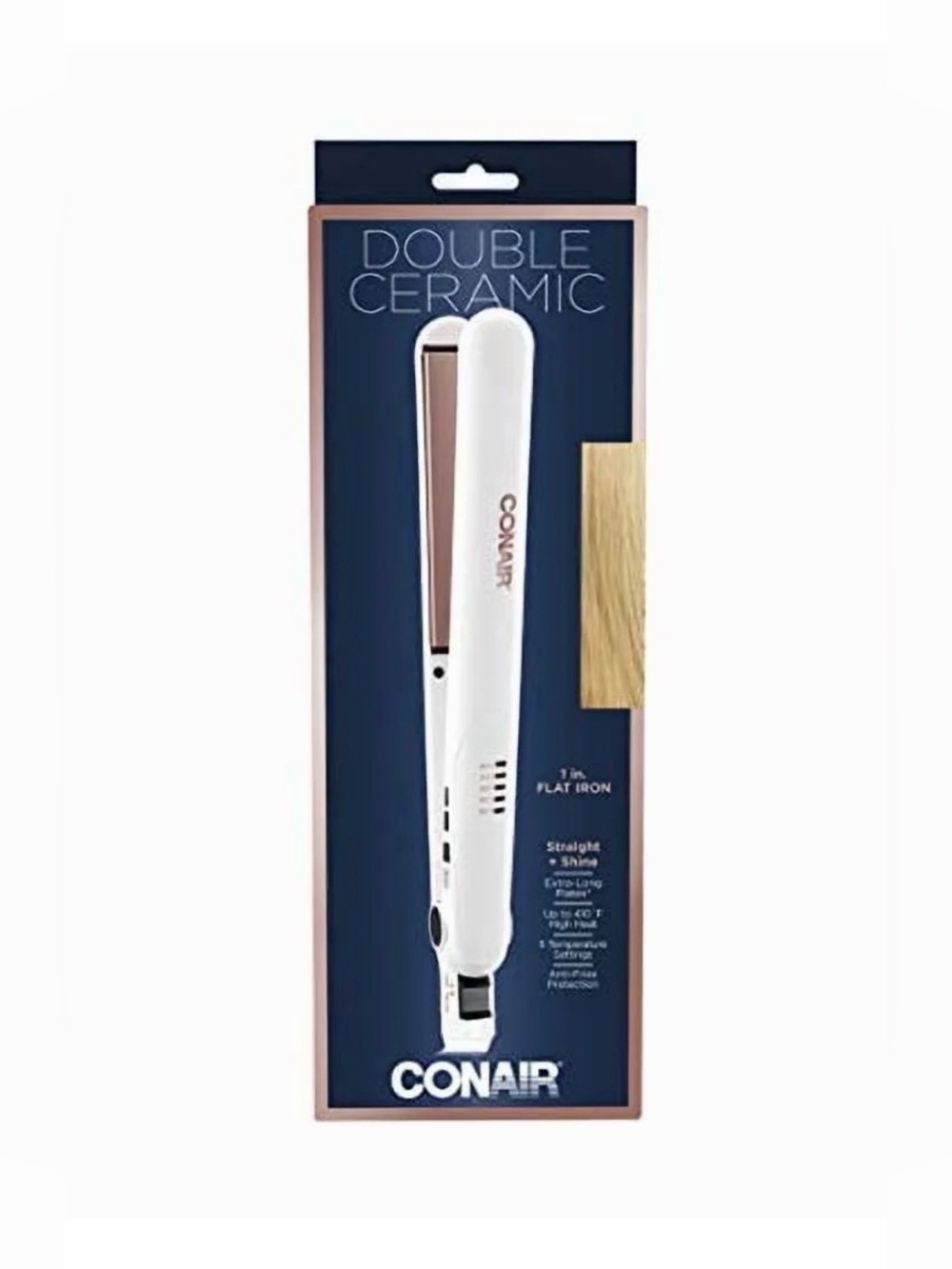 Conair Double Ceramic 1" White Flat Iron